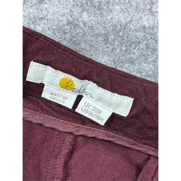 Boden Burgundy Cotton‎ Chino Tapered Trousers Sz 16 - Picture 6 of 9
